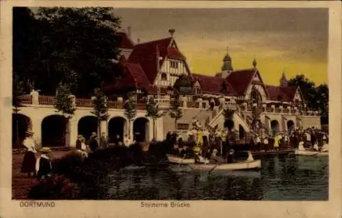 Ak Dortmund im Ruhrgebiet, Steinerne Brücke