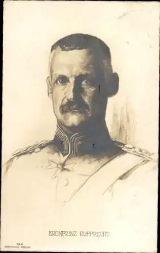 Künstler Ak Kronprinz Rupprecht von Bayern, Portrait in Uniform
