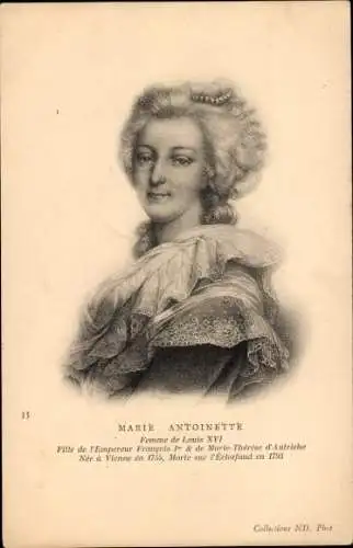 Ak Marie Antoinette, Frau von Louis XVI, Portrait