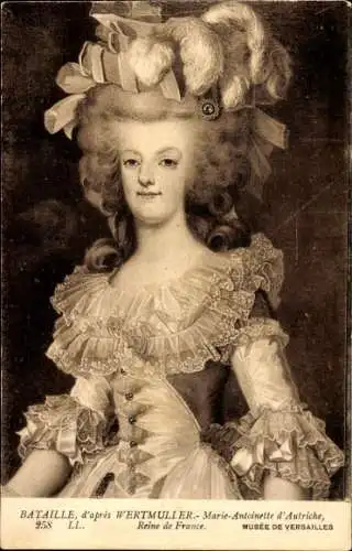 Künstler Ak Bataille d'apres Wertmuller, Marie Antoinette von Österreich, Portrait