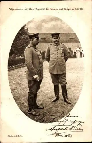 Passepartout Ak Kaiser Wilhelm II., Generalfeldmarschall Paul von Hindenburg, Posen 1915