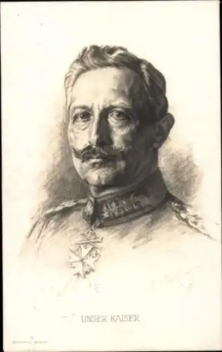 Künstler Ak Kaiser Wilhelm II., Portrait, Orden