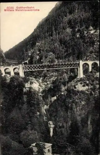 Ak Kanton Tessin, Gotthardbahn, Mittlere Maienreussbrücke