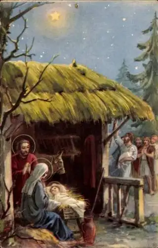 Ak Maria, Josef, Jesuskind, Besuch