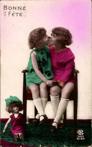 Ak Glückwunsch, Liebespaar, Puppe