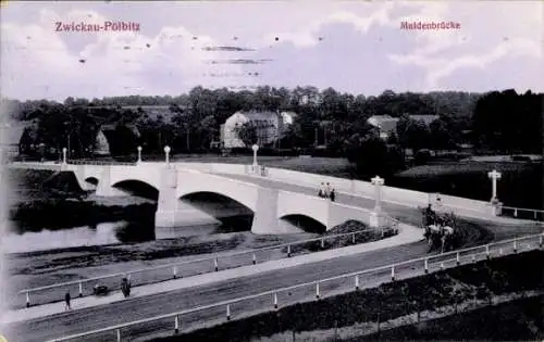 Ak Pölbitz Zwickau in Sachsen, Muldenbrücke