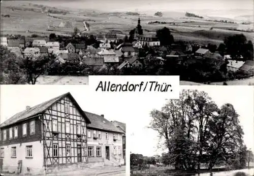 Ak Allendorf in Thüringen, Gesamtansicht, Gasthaus "Zur Linde"