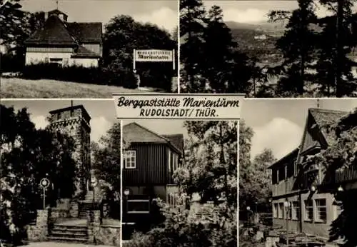 Ak Rudolstadt in Thüringen, Berggaststätte Marienturm, Panorama