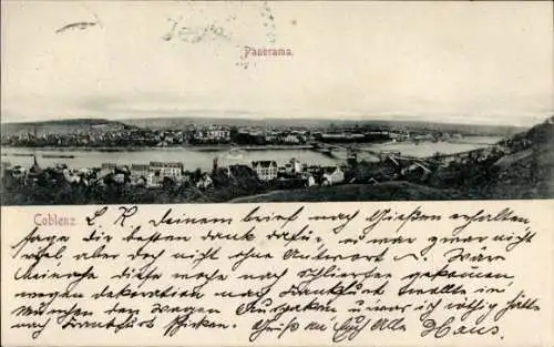 Ak Koblenz in Rheinland Pfalz, Panoramablick auf den Ort