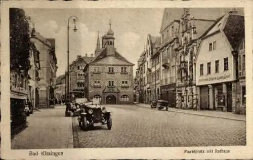 Ak Bad Kissingen Unterfranken Bayern, Marktplatz, Rathaus