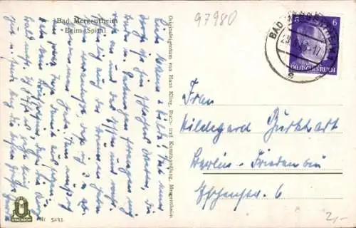 Ak Bad Mergentheim in Tauberfranken, Spital