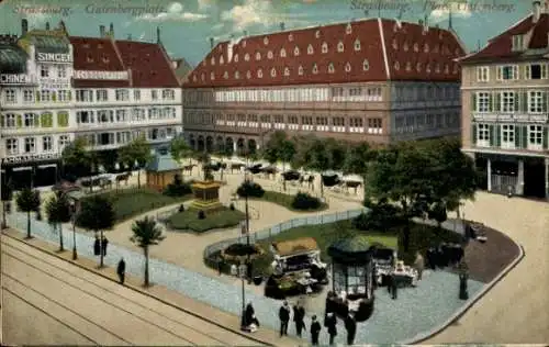 Ak Strasbourg Straßburg Elsass Bas Rhin, Gutenbergplatz