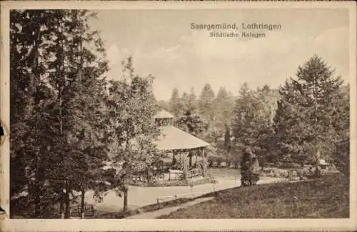 Ak Sarreguemines Saargemünd Lothringen Moselle, Städtische Anlagen