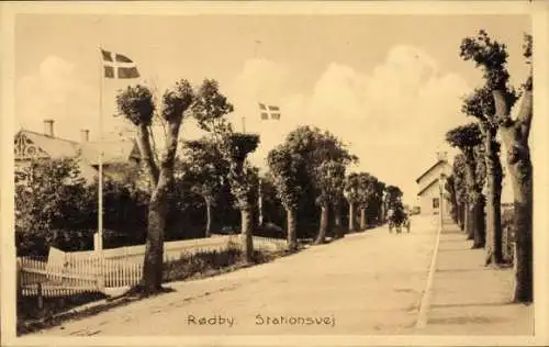 Ak Rødby Lolland Sjælland Dänemark, Bahnhofstraße