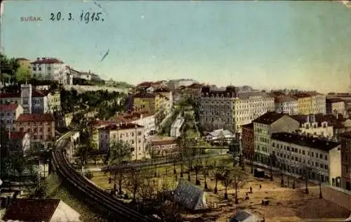 Ak Sušak Sussak Kroatien, Blick auf Sušak mit der St. Martinskirche, dem Franziskanerkloster u...