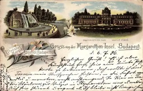 Ak Margitsziget Margareteninsel Budapest Ungarn, Quelle, Herrenhaus