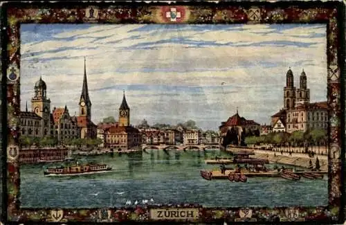 Künstler Ak Otto Lasius, Zürich Stadt Schweiz, Stadtansicht