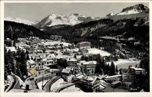 Ak Arosa Kanton Graubünden Schweiz, Winterlandschaft, Berge, Häuser, Schnee, Panorama