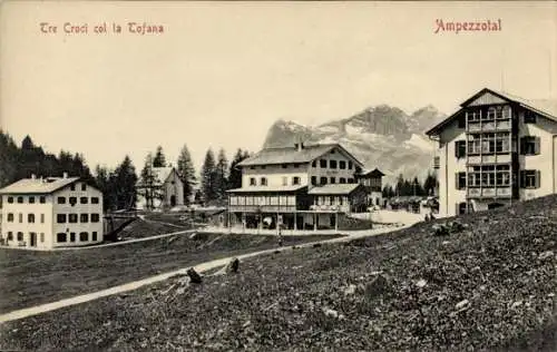 Ak Cortina d'Ampezzo Veneto, Tre Croci col la Tofana, Ampezzotal