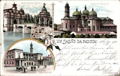 Litho Padova Padua Veneto, Porta Venezia, Sankt Giustina Kirche, Café