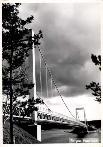 Foto Ak Pargas Ålön Finnland, Brücke