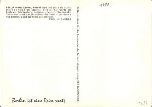 Ak Berlin Neukölln Britz, Dorfkirche