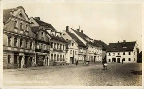 Foto Ak Hrádek nad Nisou Grottau Region Reichenberg, Marktplatz