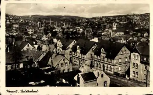 Ak Weipert Sudetenland Reg. Aussig, Blick auf Stadt und Kirche
