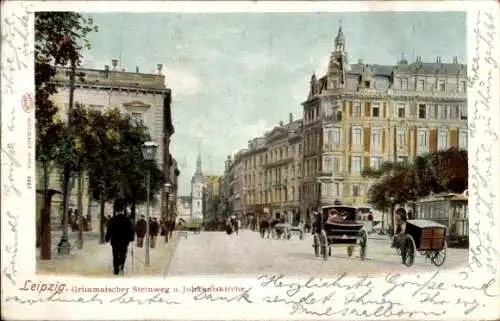 Litho Leipzig in Sachsen, Grimmaischer Steinweg, Johanniskirche