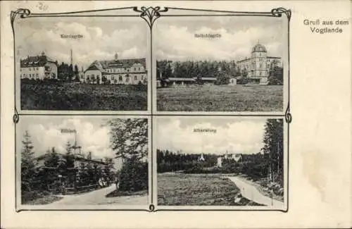Ak Schleiz im Vogtland Thüringen, Karolagrin, Reibollagrin, zblach, Albertsberg, Gruß aus dem ...