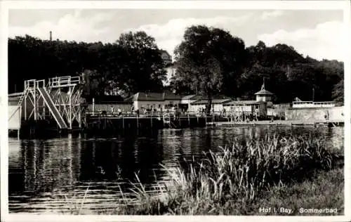 Ak Hof an der Saale Oberfranken Bayern, Sommerbad