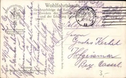 Künstler Ak Hubert, A., Deutsches Linienschiff auf Patrouillenfahrt bei Helgoland