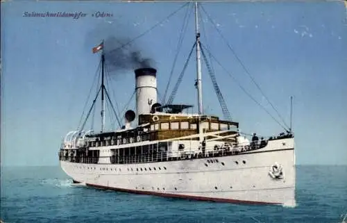 Ak Dampfer Odin, Reederei Braeunlich Stettin, Salonschnelldampfer, Sassnitz-Linie