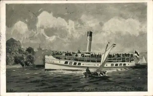 Künstler Ak Kreisschifffahrt auf den Seenstrecken der Havel und des Teltowkanals, Potsdam