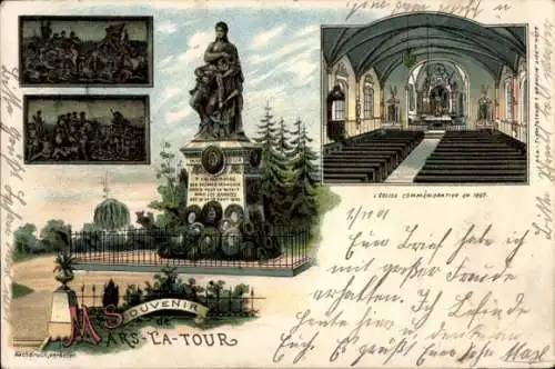 Litho Mars la Tour Lothringen Meurthe et Moselle, Denkmal, Kircheninneres