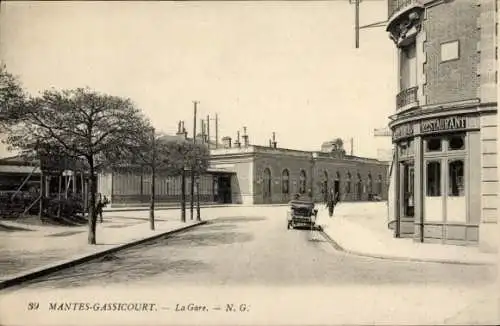 Ak Mantes Gassicourt Yvelines, Bahnhof