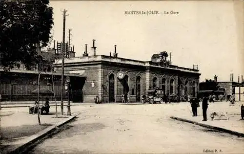 Ak Mantes la Jolie Yvelines, Bahnhof