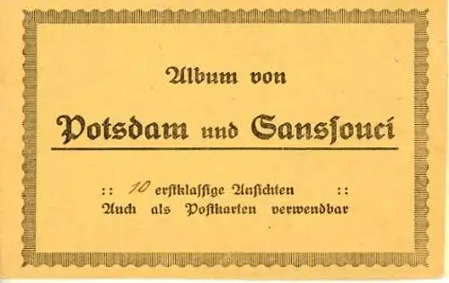 10 alte Ansichtskarten Potsdam im Umschlag