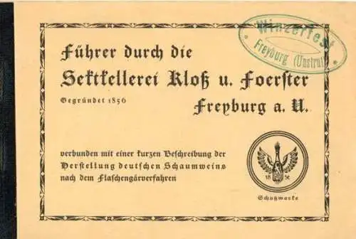 Set Führer durch Sektkellerei Kloß & Foerster mit 3 Ansichtskarten