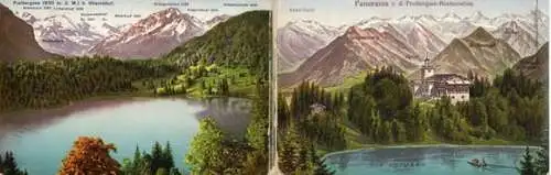 Panorama Ak Oberstdorf im Oberallgäu, Freibergsee, 4 fach