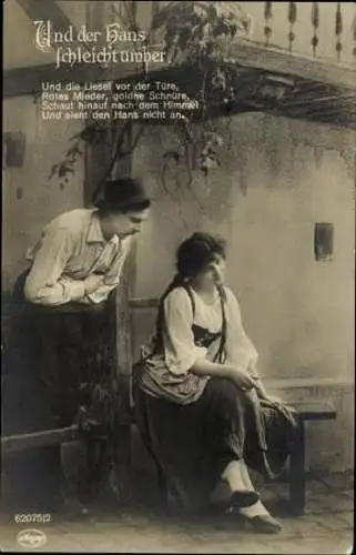 Set von 6 Ak Liebe, Und der Hans schleicht umher