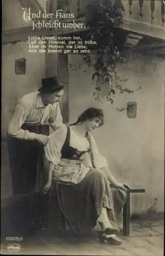 Set von 6 Ak Liebe, Und der Hans schleicht umher