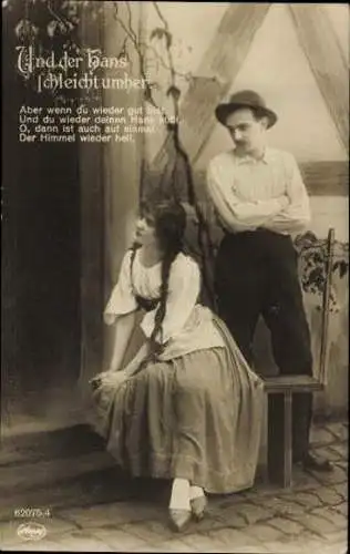 Set von 6 Ak Liebe, Und der Hans schleicht umher