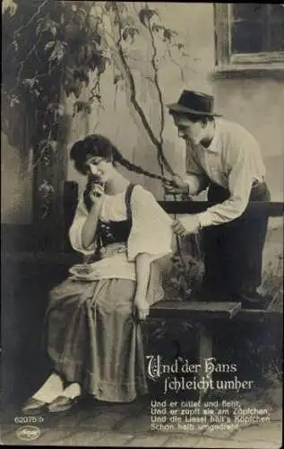 Set von 6 Ak Liebe, Und der Hans schleicht umher