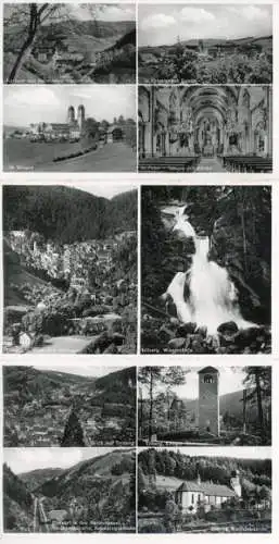 Set von 19 Ak Freiburg, Hinterzarten, Triberg, Villingen, Schwarzwald