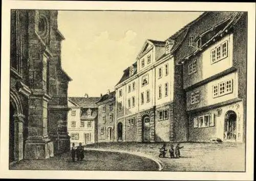 Set von 12 Ak im Umschlag, Weimar, Goethe, Schiller