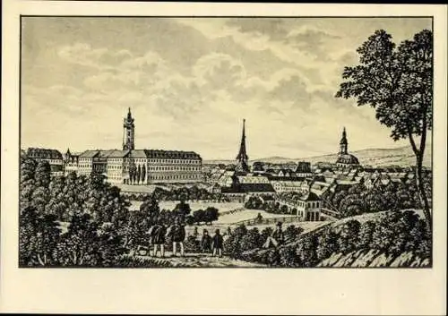 Set von 12 Ak im Umschlag, Weimar, Goethe, Schiller