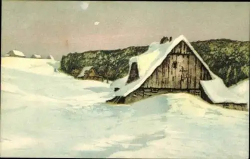 Set von 10 Ak im Umschlag, Friedrich Iwan, Riesengebirge Serie 2