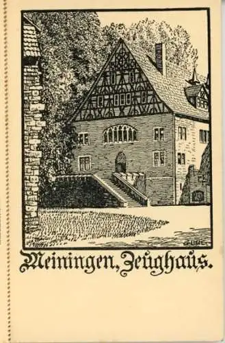 Kleiner Führer durch Meiningen mit 12 Künstler Ak von Georg Litte