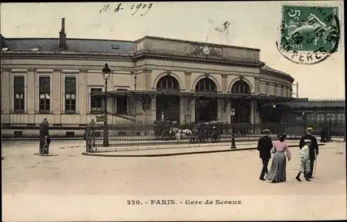 Ak Paris XIV Observatoire, Gare de Sceaux, Vorplatz